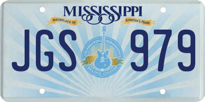 MS license plate JGS979