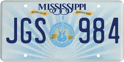 MS license plate JGS984
