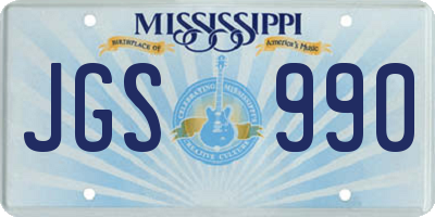 MS license plate JGS990