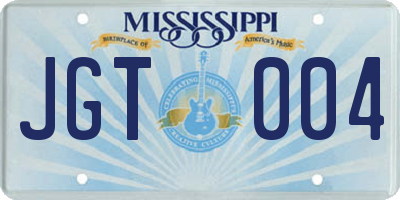 MS license plate JGT004