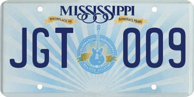 MS license plate JGT009