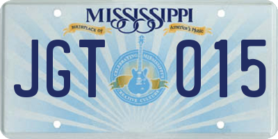 MS license plate JGT015