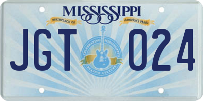 MS license plate JGT024