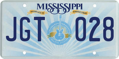 MS license plate JGT028