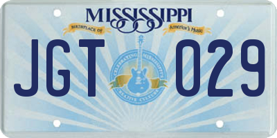 MS license plate JGT029