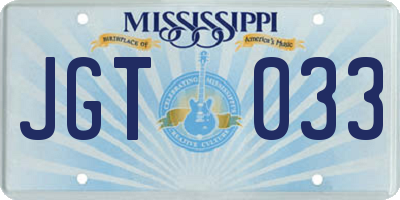 MS license plate JGT033