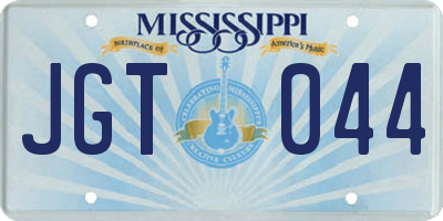 MS license plate JGT044