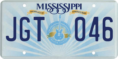 MS license plate JGT046