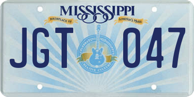 MS license plate JGT047