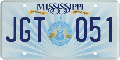 MS license plate JGT051