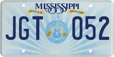 MS license plate JGT052