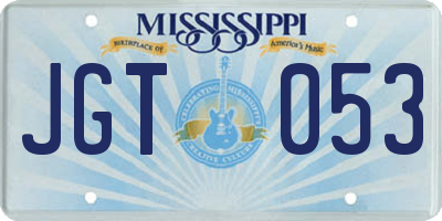 MS license plate JGT053