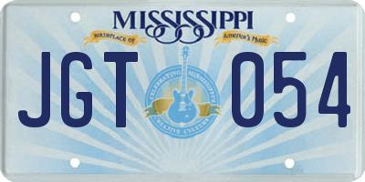 MS license plate JGT054