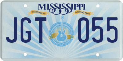 MS license plate JGT055