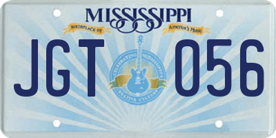 MS license plate JGT056