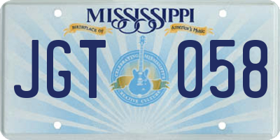 MS license plate JGT058