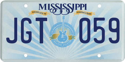 MS license plate JGT059