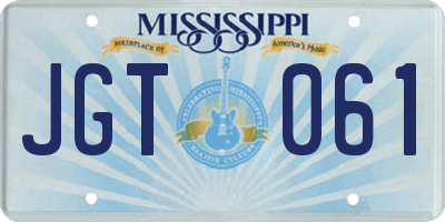 MS license plate JGT061