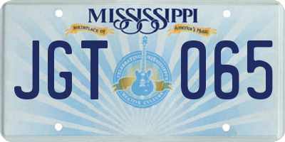 MS license plate JGT065