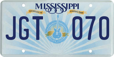 MS license plate JGT070