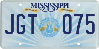 MS license plate JGT075
