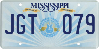 MS license plate JGT079