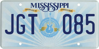 MS license plate JGT085