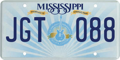 MS license plate JGT088