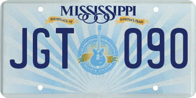 MS license plate JGT090
