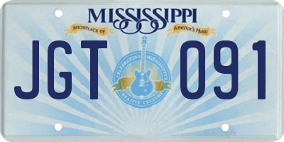MS license plate JGT091