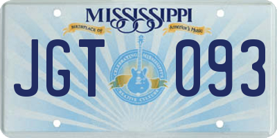 MS license plate JGT093