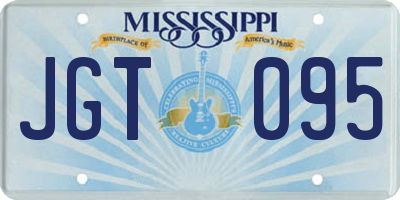 MS license plate JGT095