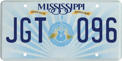 MS license plate JGT096
