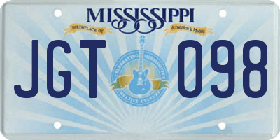 MS license plate JGT098