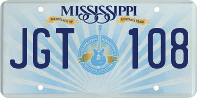 MS license plate JGT108