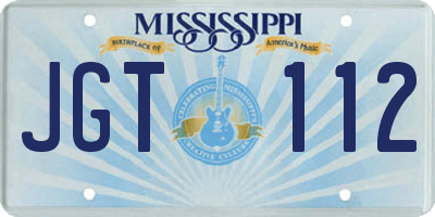MS license plate JGT112