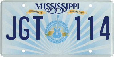 MS license plate JGT114