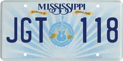 MS license plate JGT118