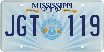 MS license plate JGT119
