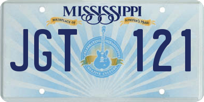 MS license plate JGT121