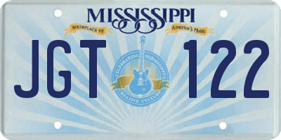MS license plate JGT122