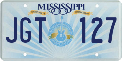 MS license plate JGT127