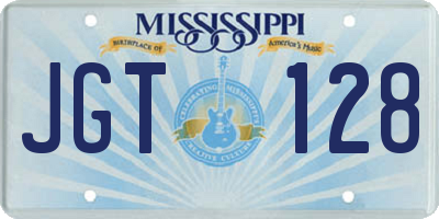 MS license plate JGT128