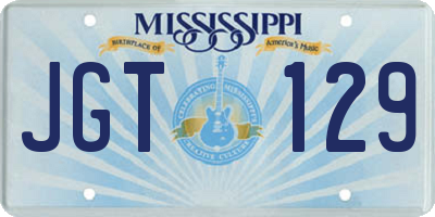 MS license plate JGT129