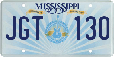 MS license plate JGT130