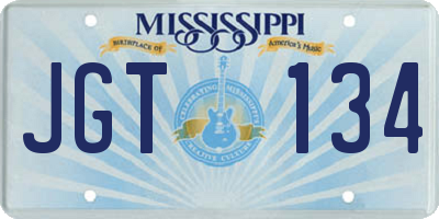 MS license plate JGT134