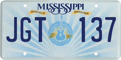 MS license plate JGT137