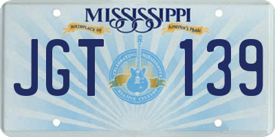MS license plate JGT139
