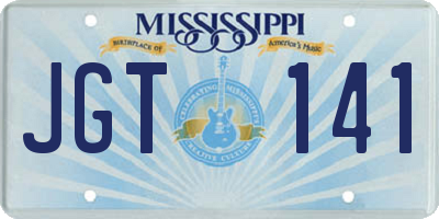 MS license plate JGT141