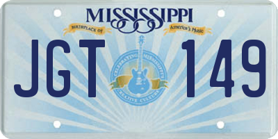 MS license plate JGT149